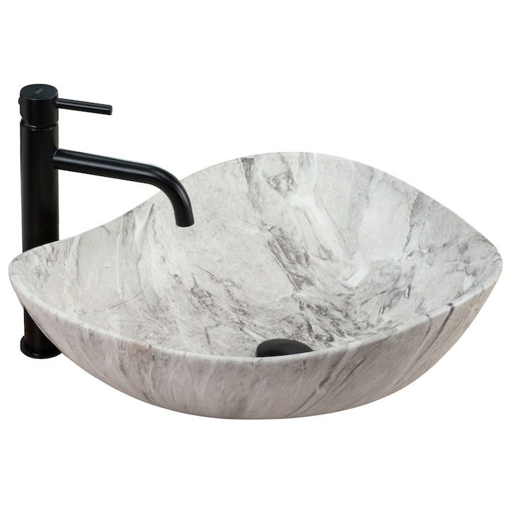 Lavoar pe Blat Rea Dora, Ceramica Sanitara, Imitatie Piatra 51.5x40 cm
