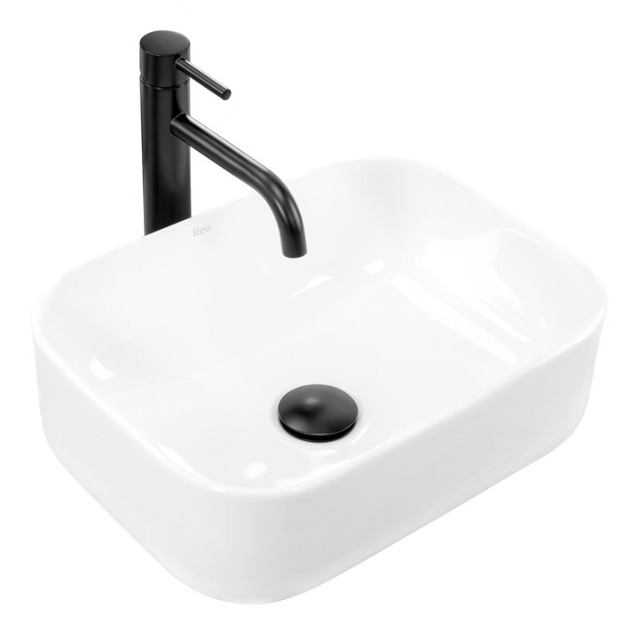 Lavoar pe Blat Rea Demi Mini, Ceramica Sanitara, Alb, 40.5x31 cm