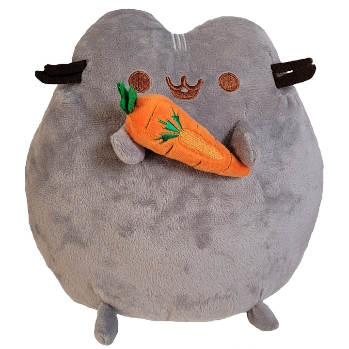 Плюшена играчка Pusheen Cat - Морков, сиво, 25 см - eMAG.bg
