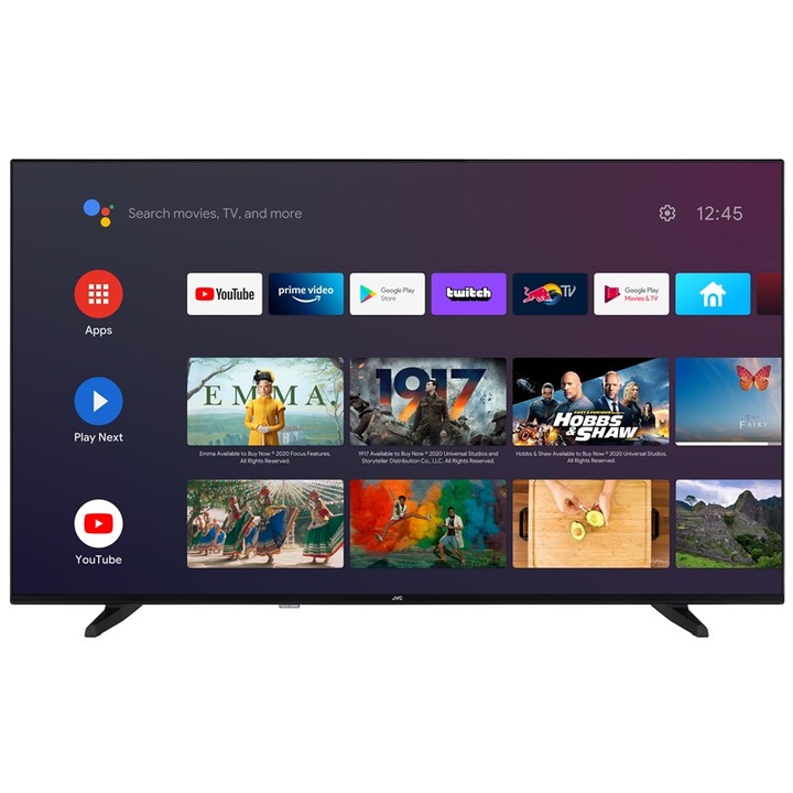 Televizor JVC LED LT55VA3335, 139 cm, 4K Ultra HD, Smart Android TV, Clasa E