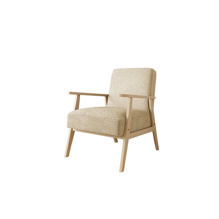 Fotoliu Pawiva Boucle, MIRJAN24, bej, 59x67x76 cm