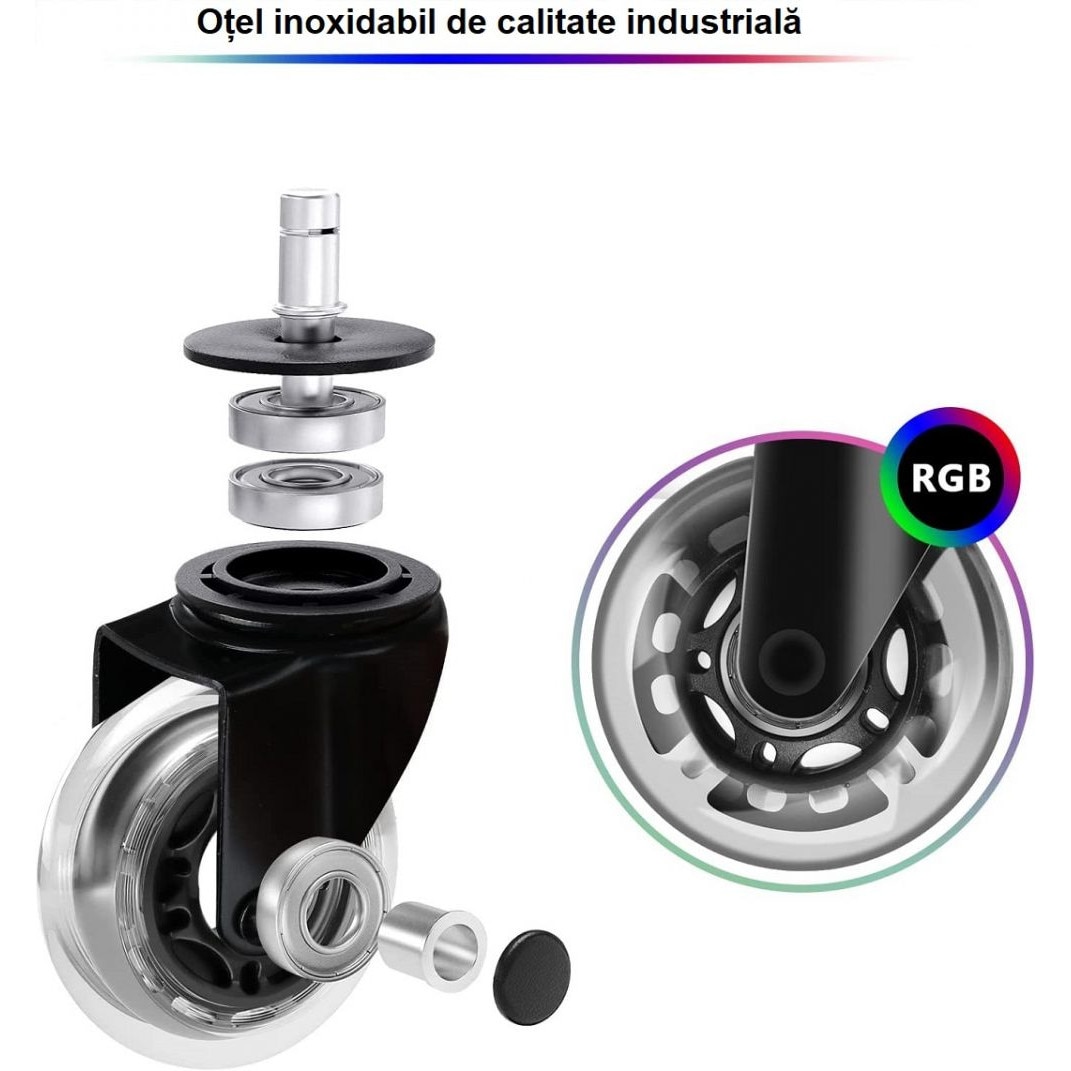 Set 5 Roti de Silicon cu iluminare LED RGB, tija 11 mm, Negru - eMAG.ro