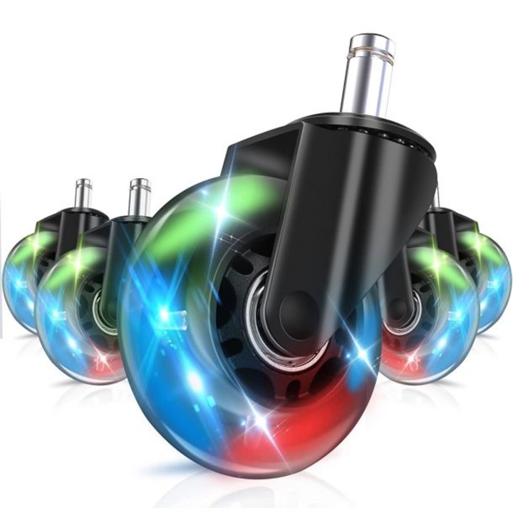 Set 5 Roti de Silicon cu iluminare LED RGB, tija 11 mm, Negru - eMAG.ro