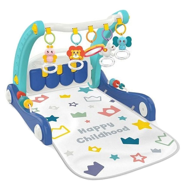 Предпроходилка и музикална постелка 2 в 1 за момчета 0 месеца+ Toyz HE0633, Син