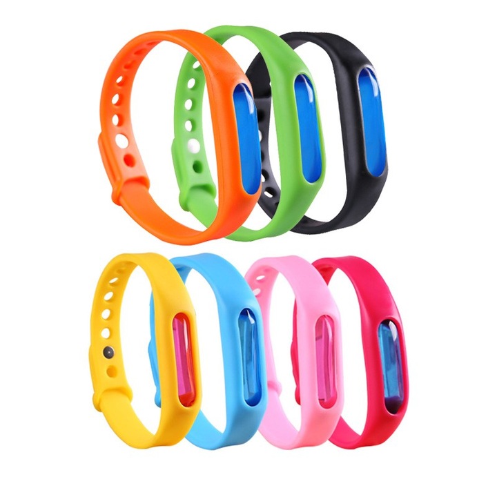 Set 7 Bratari Din Silicon Anti-Tantari/Insecte, Efect Repelent pana la 720h, 100% Natural, Luxer