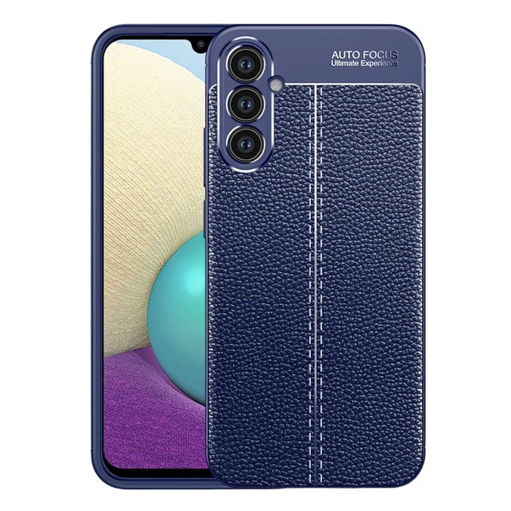 Husa Premium Antisoc model tip Piele AutoFocus, compatibila cu Samsung Galaxy A24 4G / Albastru
