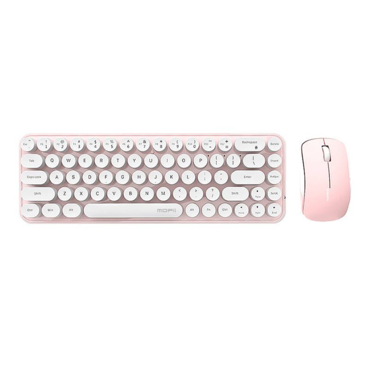 Комплект MOFII Bean 2.4G безжична клавиатура + мишка (бяло-розово)