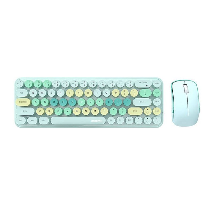 Комплект MOFII Bean 2.4G безжична клавиатура + мишка (зелен)