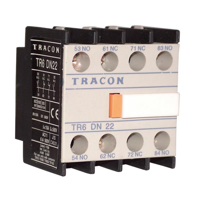 Допълнителен контакт, TR1K и TR1E 2NO+2NC - TR6DN22, Tracon Electric ...