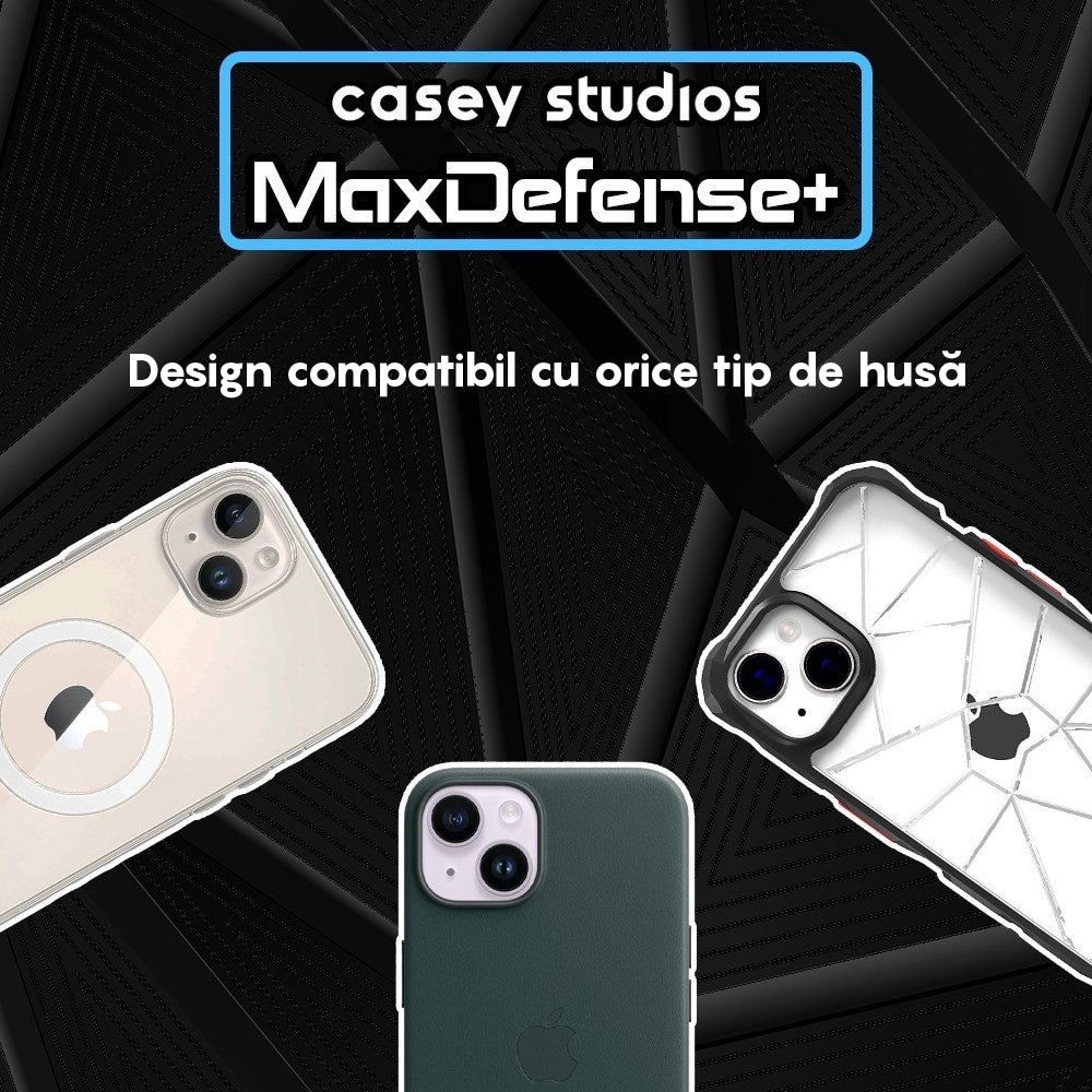 Set 2x Folie Sticla Camera compatibil cu iPhone 13 / 13 Mini, CASEY STUDIOS™ MaxDefense+, Protectie Securizata, Duritate 9H, Full Cover, Anti Zgarieturi, Ultra HD, Protectie Profesionala Camere 3D, Anti Zgarieturi, Anti Socuri