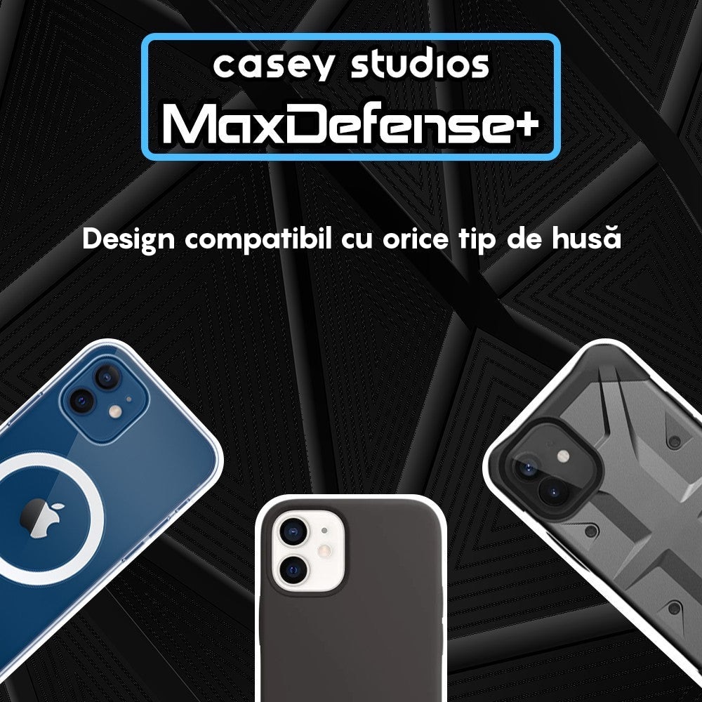 Set 2x Folie Sticla Camera compatibil cu iPhone 12, CASEY STUDIOS™ MaxDefense+, Protectie Securizata, Duritate 9H, Full Cover, Anti Zgarieturi, Ultra HD, Protectie Profesionala Camere 3D, Anti Zgarieturi, Anti Socuri