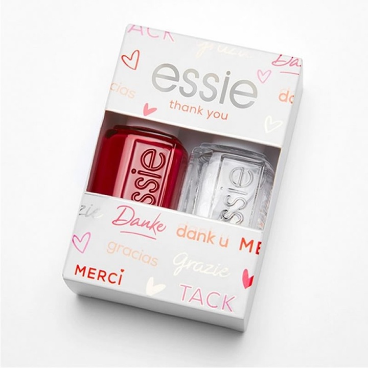 Set lac unghii, Essie, Rosu \ Transparent