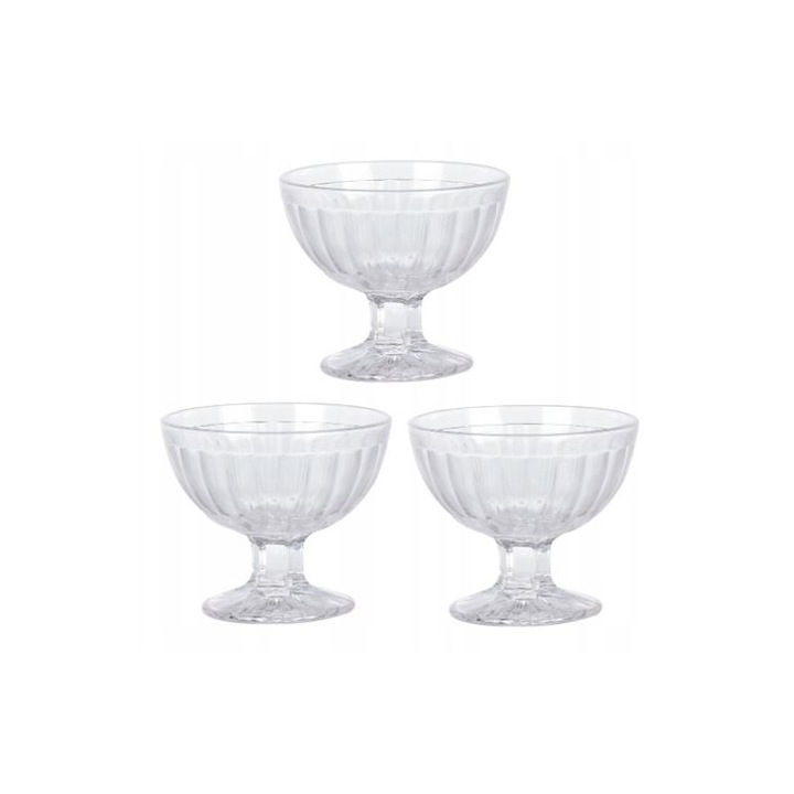 Pahar pentru inghetata si deserturi STRIPE, 3 bucati x 200 ml