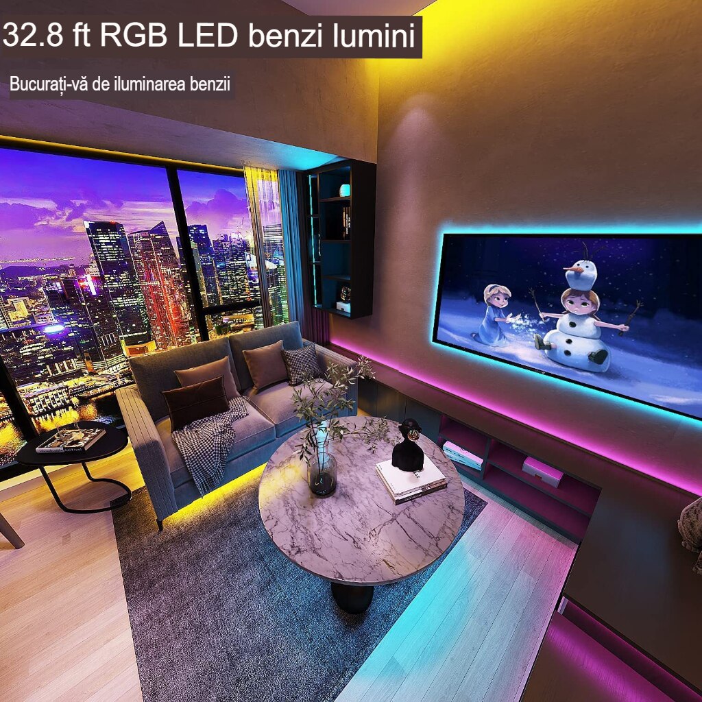 Banda LED cu adeziv, de 5M 5050RGB pentru interior si exterior cu ...