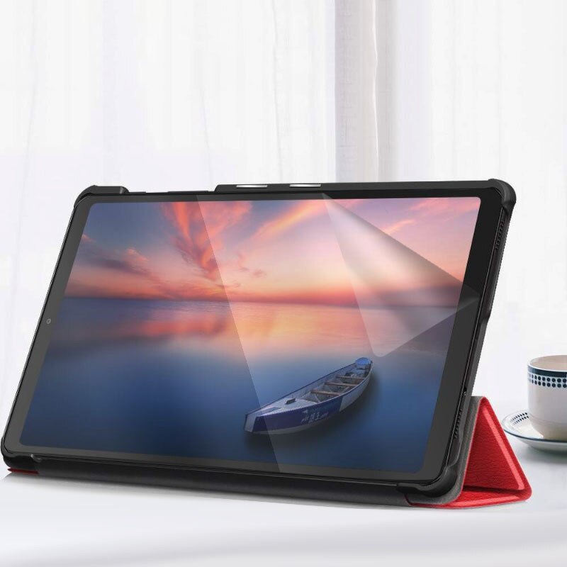 Set Husa Tableta AZIAO si Folie Silicon Matte pentru Samsung Galaxy Tab S8 Ultra 14.6 inch SM-X900 / SM-X906, Protectie 360, Hydrogel Regenerabil, Paper Feeling, Interior Catifea, Functie de Stand, Display Protejat, Smart Cover, Colturi Anti-soc, Rosu