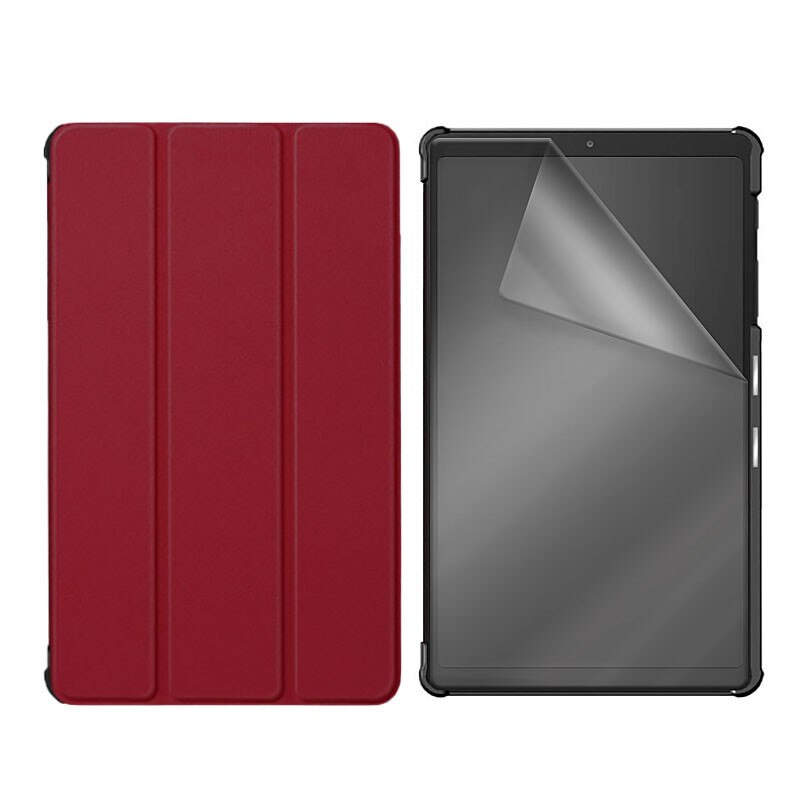 Set Husa Tableta AZIAO si Folie Silicon Matte pentru Samsung Galaxy Tab S8 Ultra 14.6 inch SM-X900 / SM-X906, Protectie 360, Hydrogel Regenerabil, Paper Feeling, Interior Catifea, Functie de Stand, Display Protejat, Smart Cover, Colturi Anti-soc, Rosu
