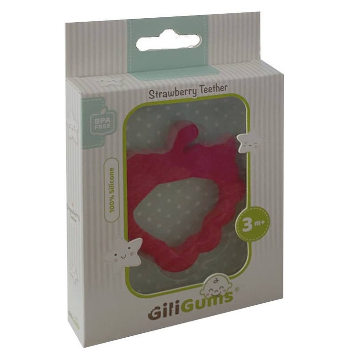 Dekor eper, Gili Gums, Szilikon, 3 hónap, Piros