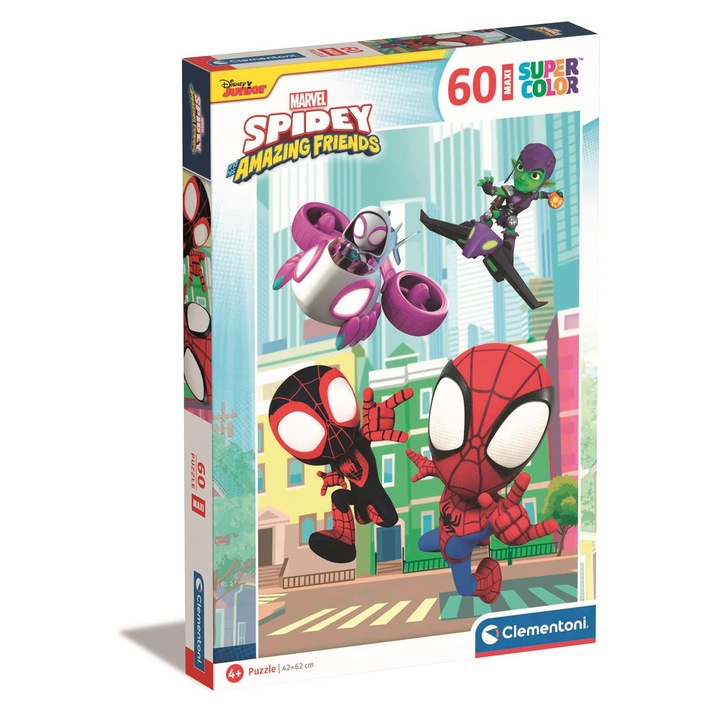 Puzzle Spiderman, Clementoni, 62 cm, Multicolor