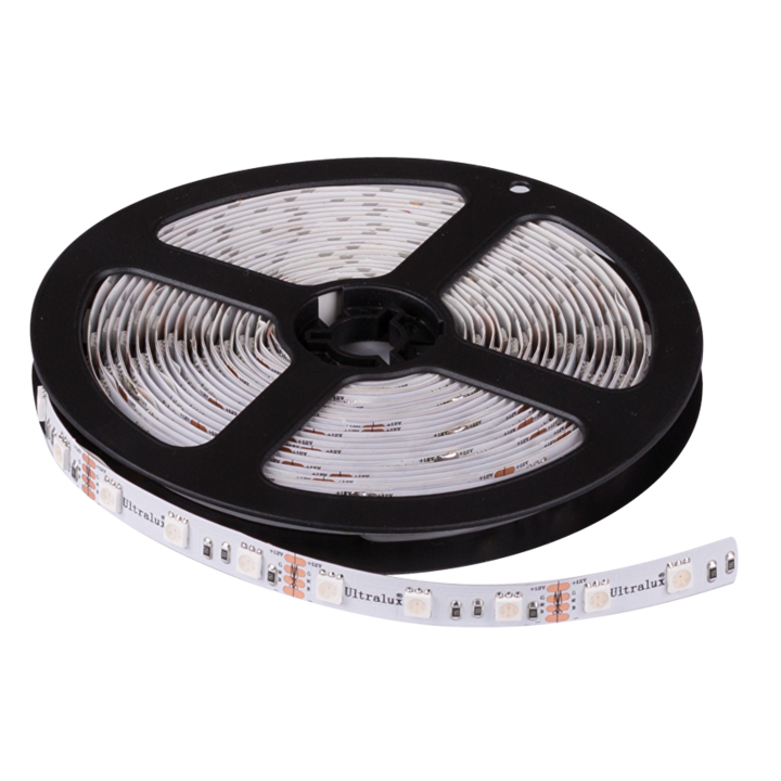 Banda LED, Ultralux, 7,2 W/M, lumina RGB, 12 V DC, SMD5050, 30 LEDS/M, IP65