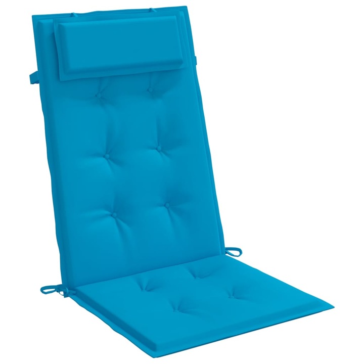 Set perne de scaun cu spatar inalt vidaXL, 2 buc, bleu, tesatura Oxford, 120 x 50 x 3 cm, 1.1 Kg