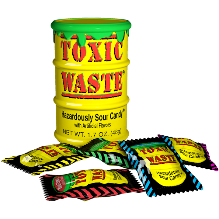 Candy Acre Toxic Waste Yellow Drum Extreme Sour Candy 42g