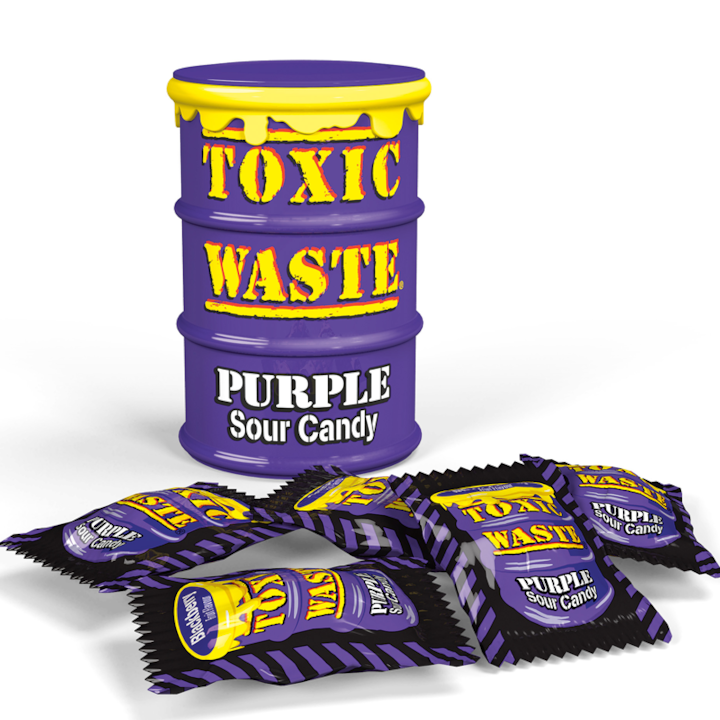 Bomboane Acre Toxic Waste Purple Drum Extreme Sour Candy 42g