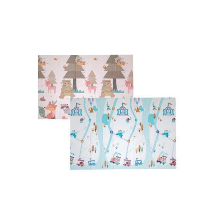 Килим за игра Ricokids, Цирк в гората, 200 х 150, Многоцветен, Двулицев, Термоустойчив