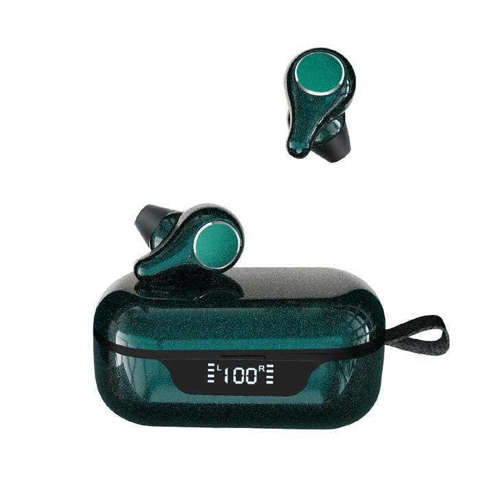 Vezeték nélküli audio fülhallgató NUBI T8, TWS, Mély basszus, Bluetooth vezeték nélküli, Mikrofon, Hi-Fi, Zöld