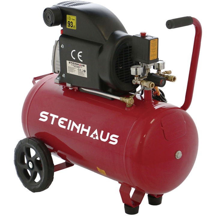 Compresor aer Steinhaus PRO-COM50, 50l, 1500W, 2CP, 8bar, 206l/min
