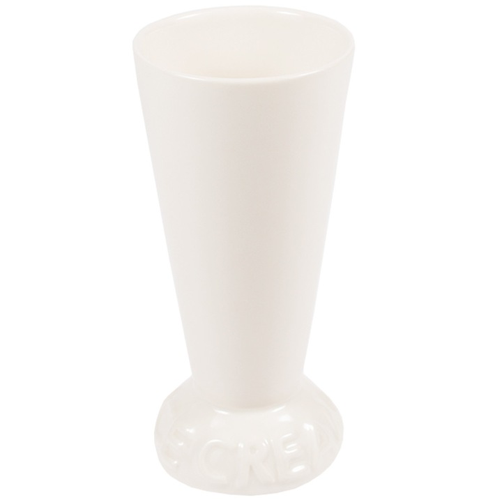 Cupa de inghetata cu mesaj "Ice Cream", pahar desert, ceramica, alb, 375 ml, h 18 cm, Young