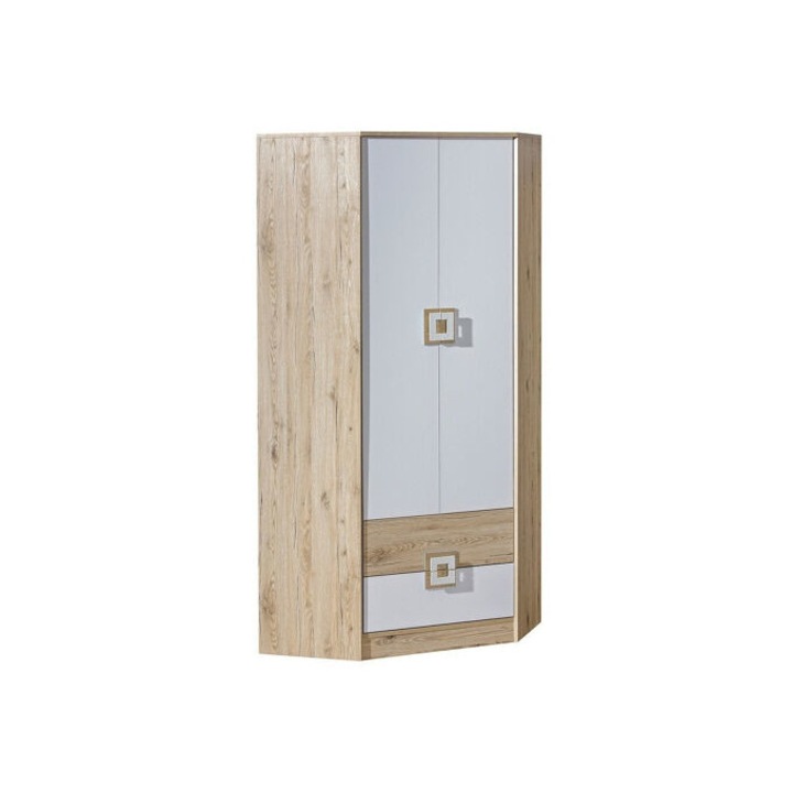 Sarokszekrény Tolfere 102 (Világosbarna + Fehér + Világos tölgy), 8.7x19x8.7cm