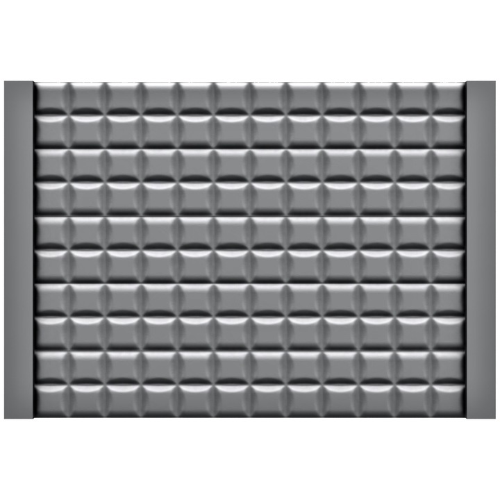 Set matrita gard, panou intreg, model Patrate LIS, plastic ABS, negru