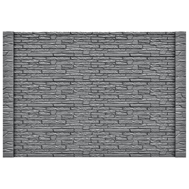 Set matrita gard, panou intreg, model Piatra mic Piatra, plastic ABS, negru