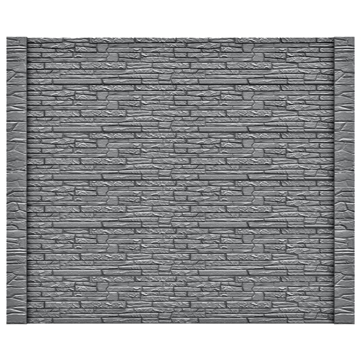 Set matrita gard, panou intreg, model Piatra mic Piatra v2, plastic ABS, negru