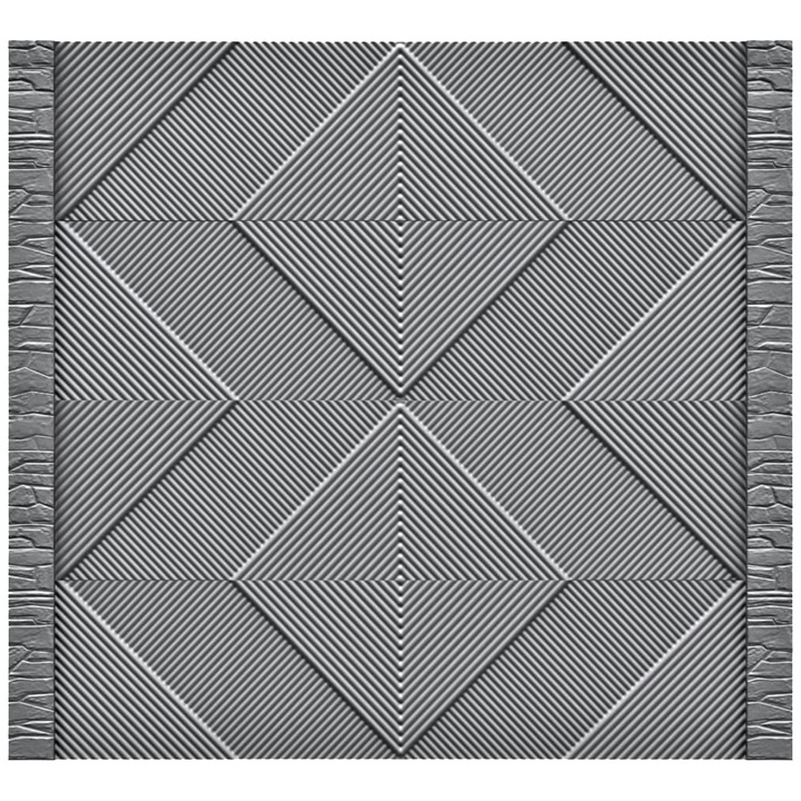 Set matrita gard, panou intreg, model Vip Piatra v2, plastic ABS, negru