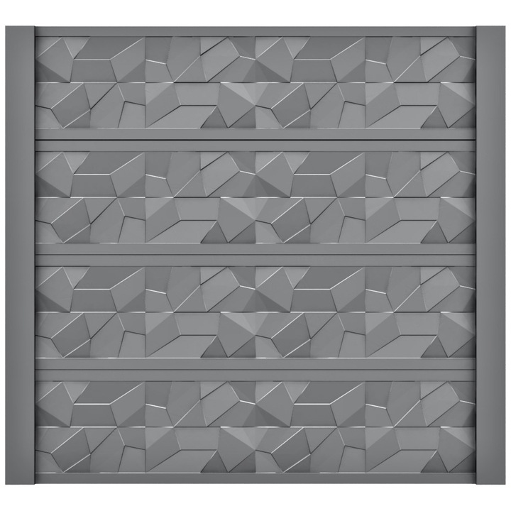 Set matrita gard, panou intreg, model Diamant LIS, plastic ABS, negru