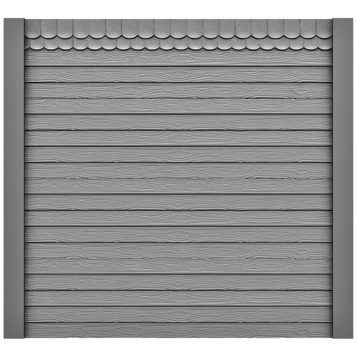 Set matrita gard, panou intreg, model Lemn Premium LIS, plastic ABS, negru