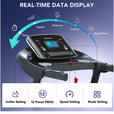 Banda alergare Kondition X8218, motor 1.75CP, viteza 0.8-14.8km/h, inclinare electrica, greutate maxima utilizator 110 kg