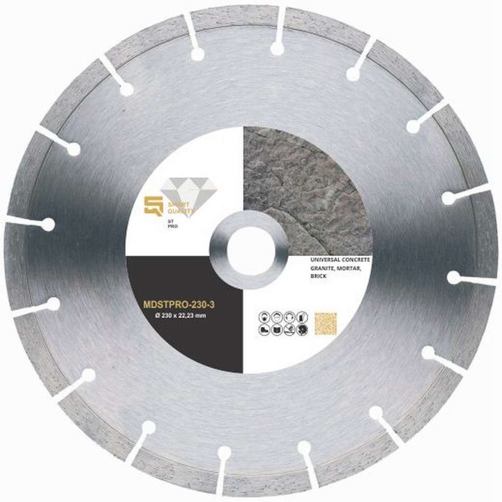Disc diamantat beton/granit/caramida Smart Quality ST PRO, 125x22.23mm