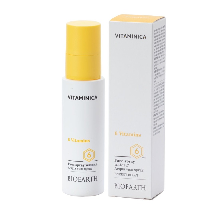 Apa de fata spray cu 6 vitamine si acid hialuronic, 100ml – Vitaminica Bioearth