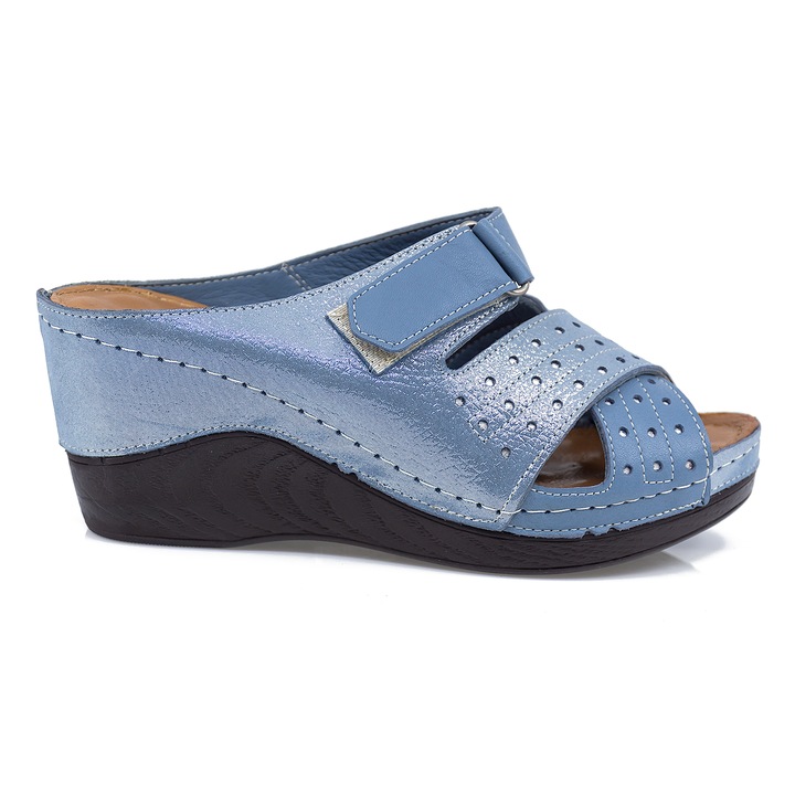 Дамски чехли, Anna Viotti, Ann-06-02, ежедневни, Син, 38