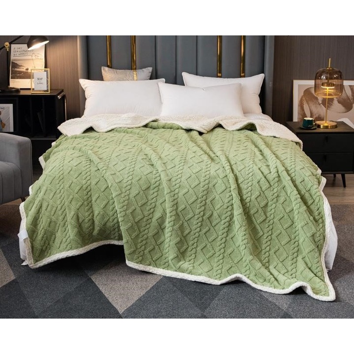 Одеяло за двойно легло, 230x250 см, Зелен