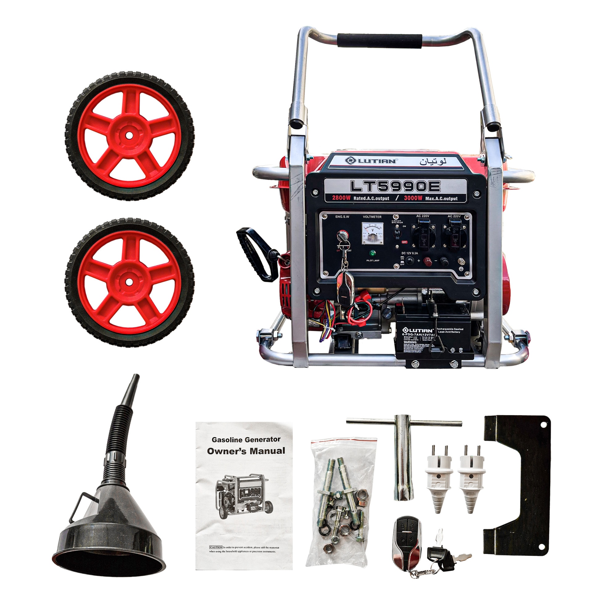 Generator curent electric Lutian 5990E, 3000W, cu pornire electrica si ...