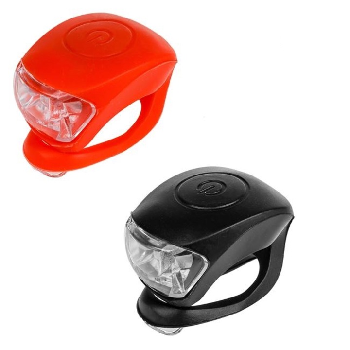 Set lumini pentru bicicleta, fixare pe ghidon, 2 piese, Rosu/Negru