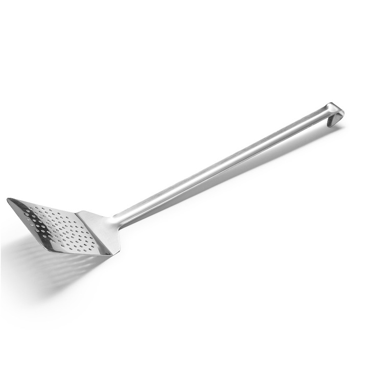 Spatula de Prajit, Forgast, Perforat, Otel Inox, 40 cm, Argintiu