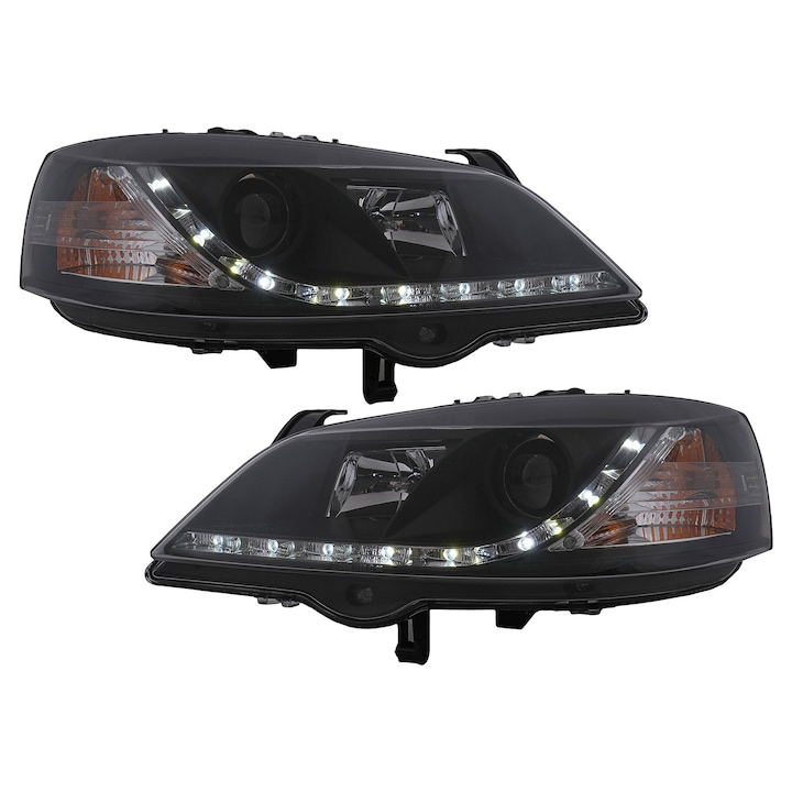 LED DRL фарове съвместими с Opel Astra G 09.1997-02.2004 Черни
