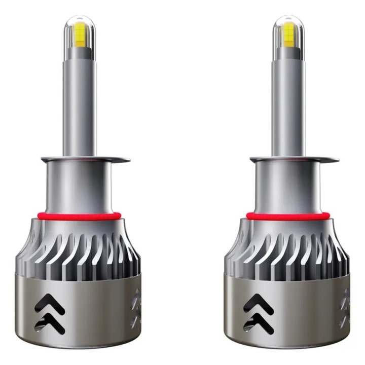 Set de 2 becuri led, H1, plug and play 30W, 4800lm, Chip CSP, Radiator Aluminiu, Premium