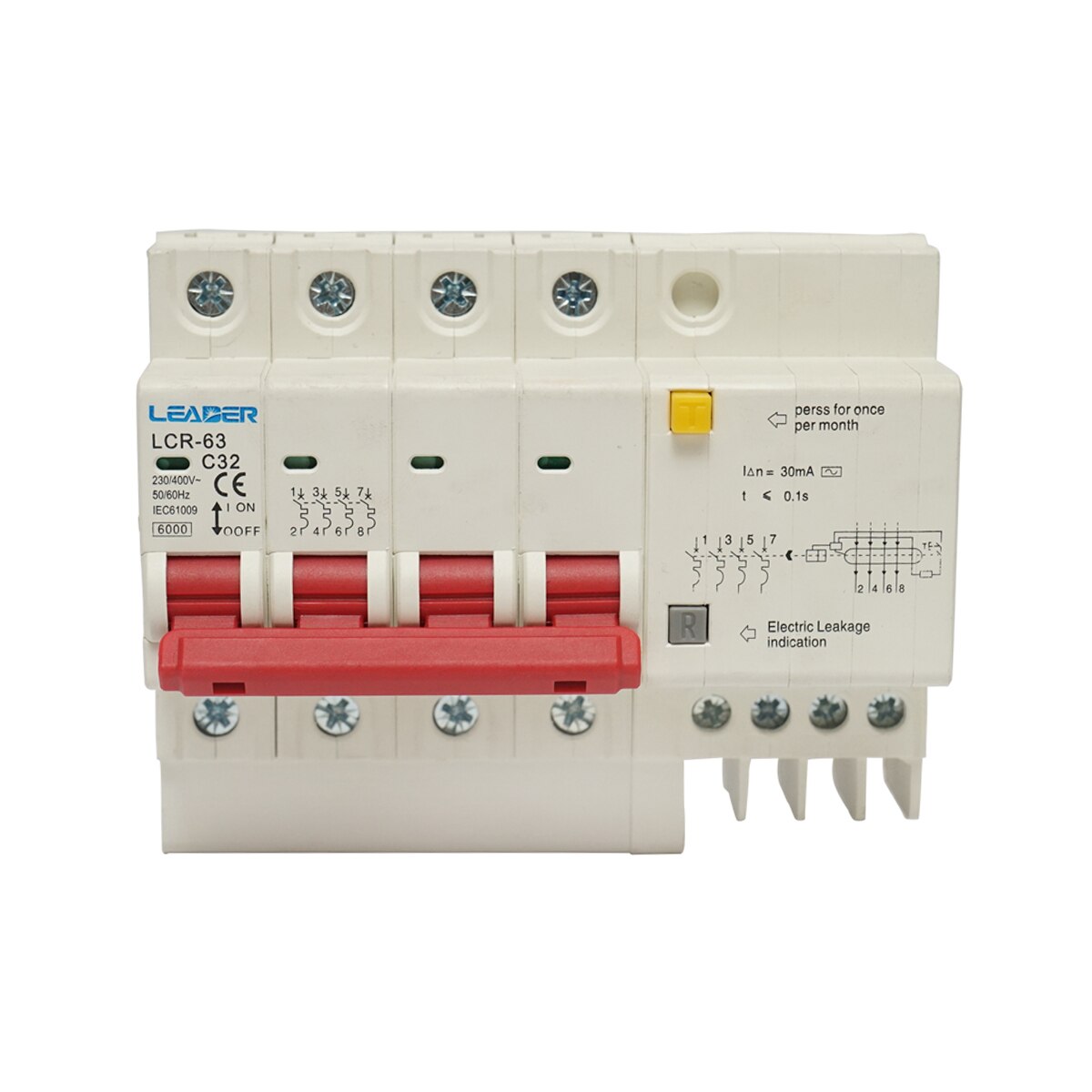 Magnetotermico Difer DX3 4P 30mA C32 - Interruttore Magnetotermico Differenziale Di Qualità - 2