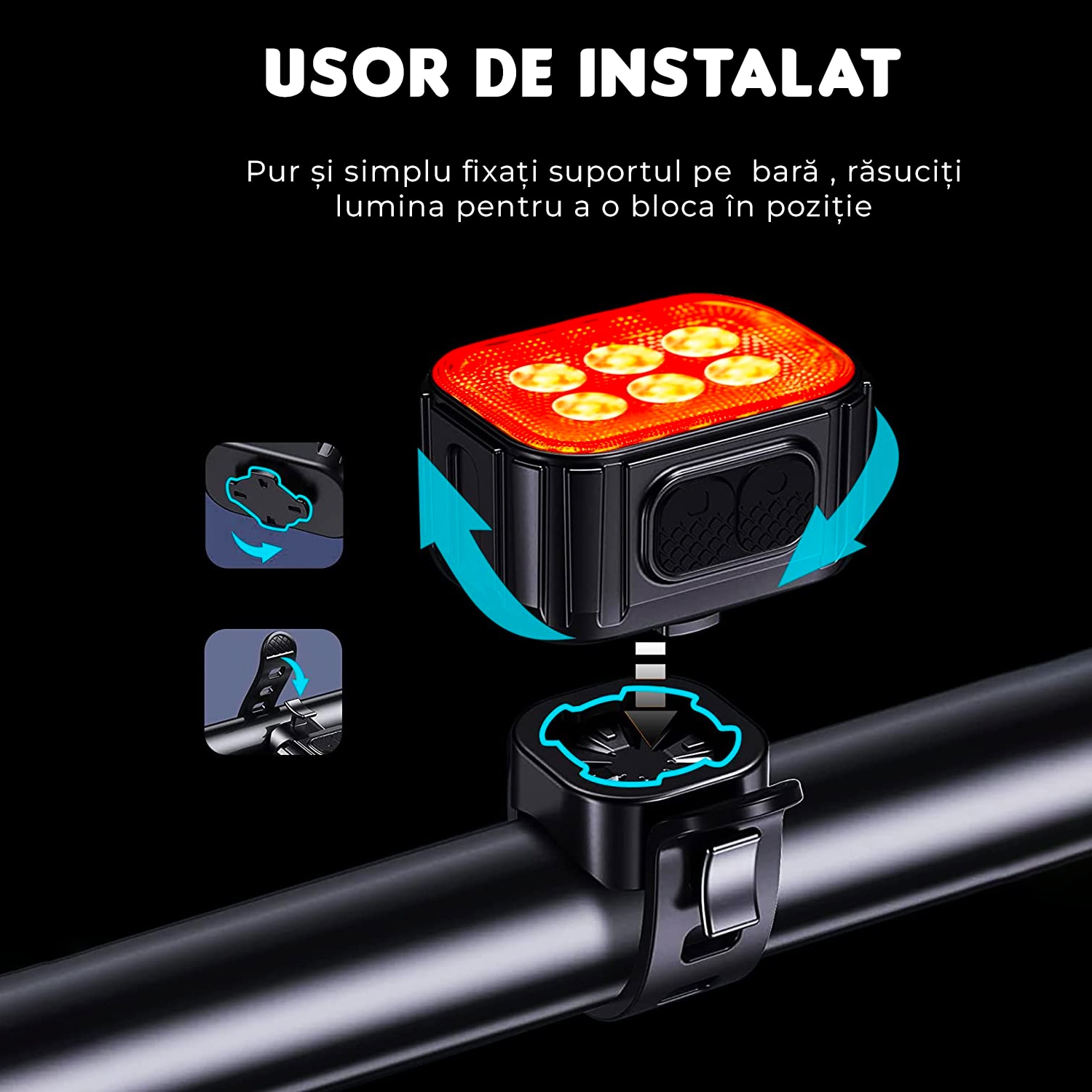 Set Lumini Bicicleta Led Uri Far Bicicleta Fata Spate Usb