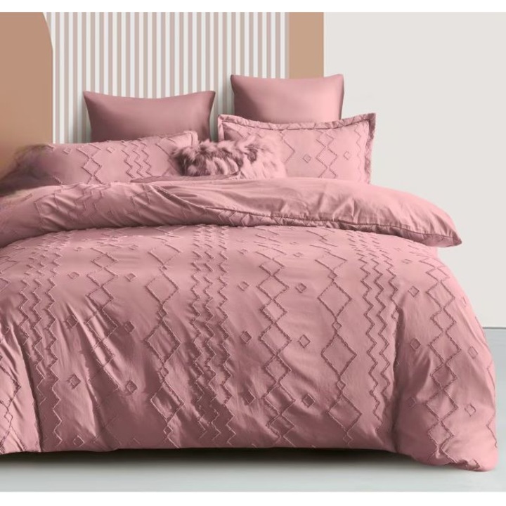 Двойно спално бельо, Sonia-Home, Египетски памук, Uni, M2, 6 части, 2 лица, 220x240см, Plamaniu